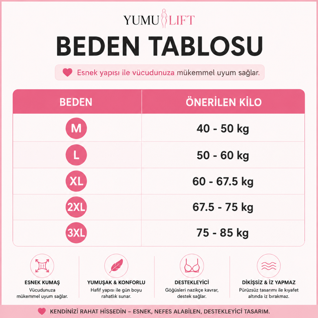 YUMU LIFT™ Duruş Düzeltici ve Toparlayıcı Destek Sütyeni