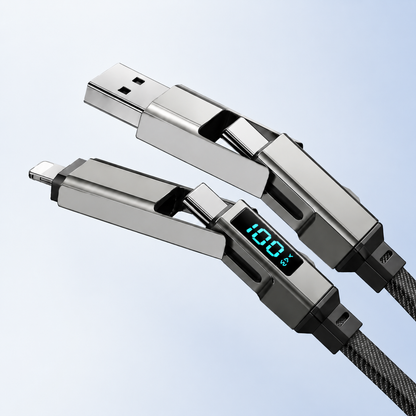 Viora™ 4'ü 1 Arada Dijital Ekranlı Anahtarlık Şarj Kablosu