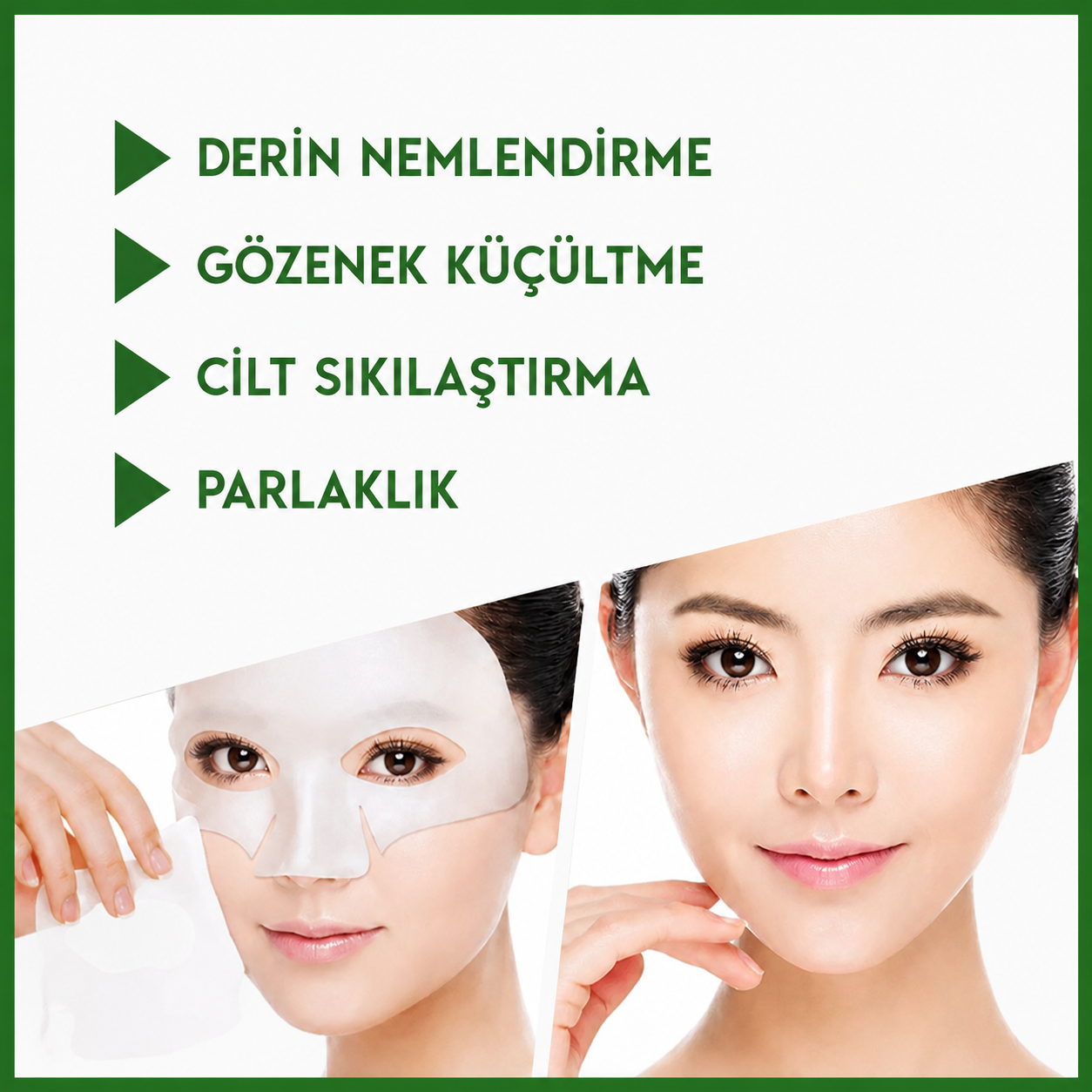 Viora™ Kolajen Maske | Derin Nem ve Işıltılı Cilt Bakımı